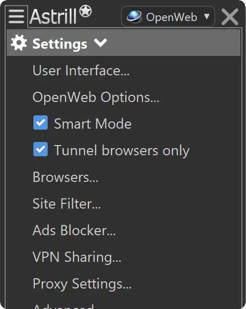 Astrill VPN funzioni