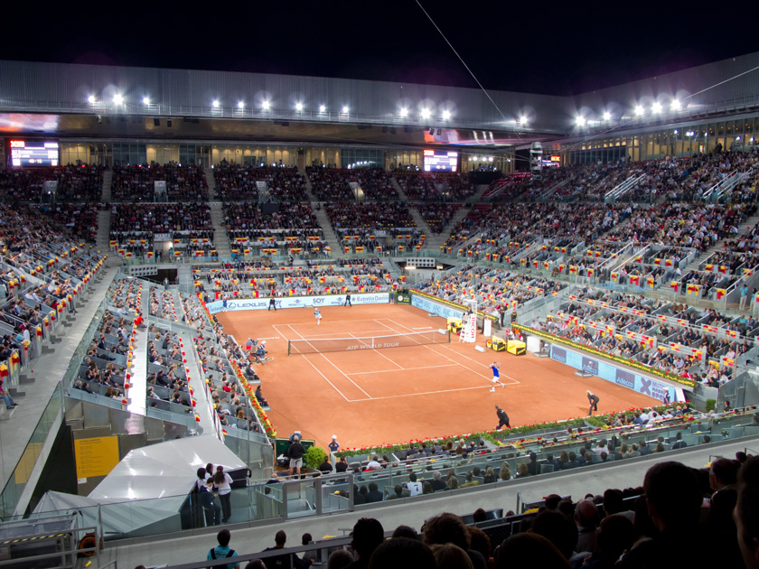 Vista sul campo da tennis dei Mutua Madrid Open